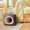 Pet Adobe Indoor Cat Pet Bed Cave with Removable Cushion Pad for Cats/Small Animals, Gray/Black Animal Print 857996PMM - alternate 1